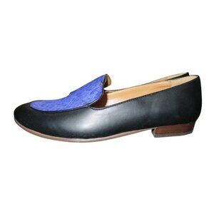 J CREW Italian Leather & Genuine Calf Hair Slip on Loafers size 8